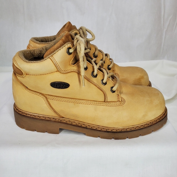 Lugz Vintage Y2K Timbs Style Construction Chukka Work Boots Grunge Logo Sz 8.5 - Picture 4 of 12